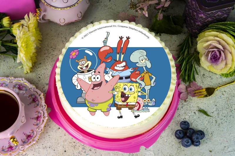 Торт «Эксклюзивный» с мультгероями Губка Боб 1 кг